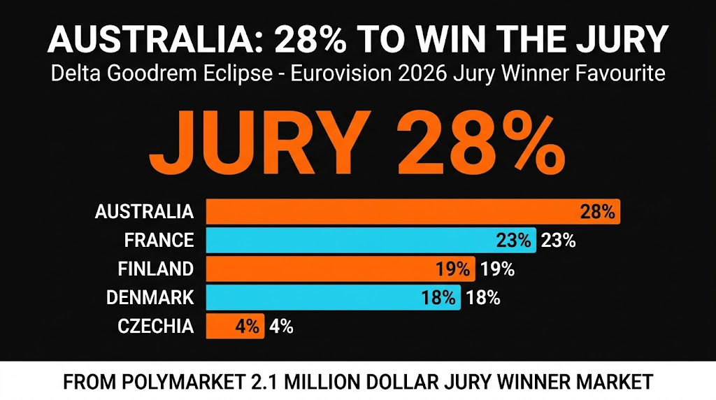Australia Delta Goodrem Eclipse Eurovision 2026 Grand Final slot 8 press poll winner betting analysis