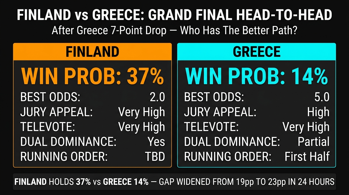Finland vs Greece Grand Final head-to-head analysis after odds correction