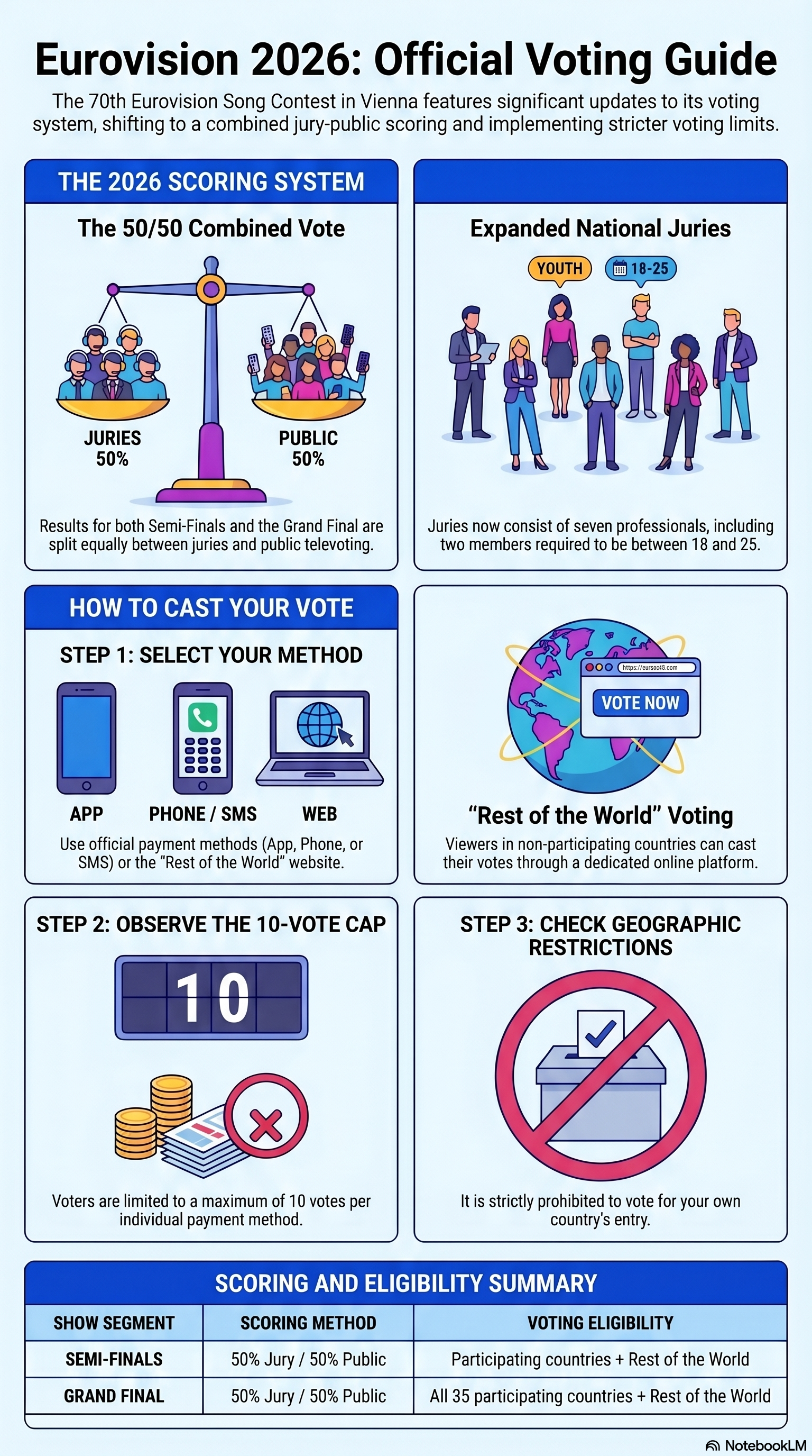 Eurovision 2026 voting rules explained — jury vs televote split