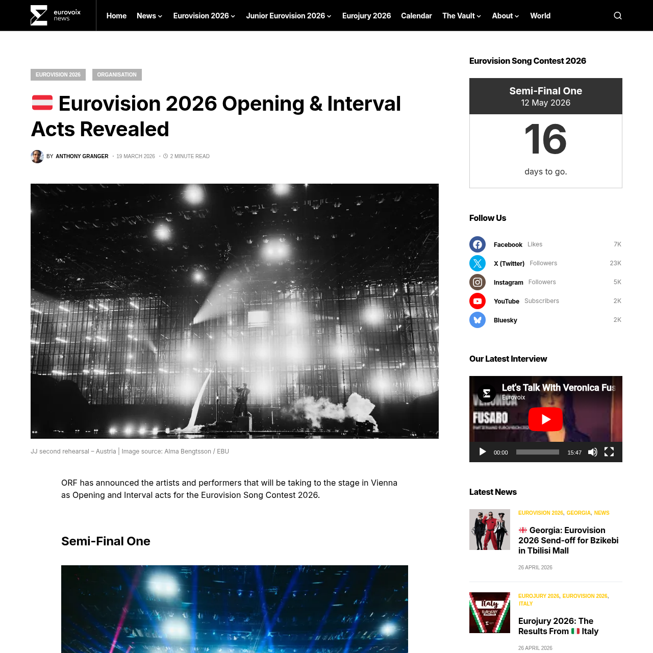 Eurovoix's detailed breakdown of the interval act performances