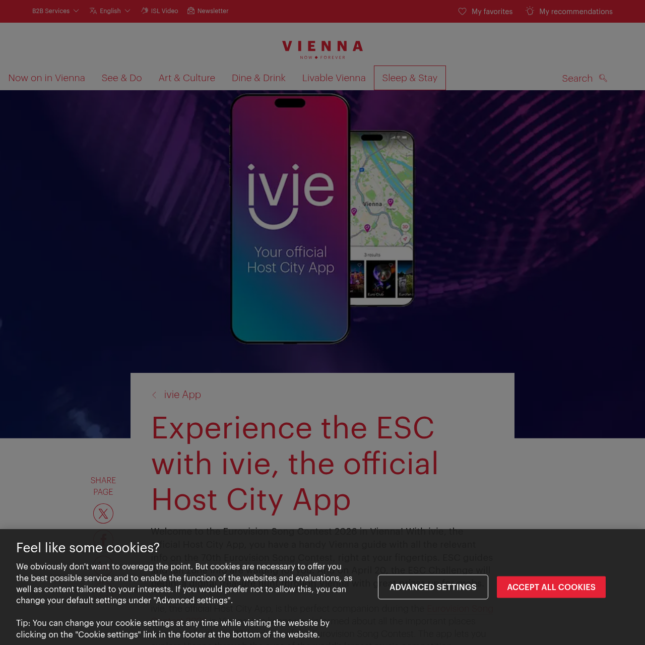 ivie Vienna app hub for Eurovision Song Contest 2026