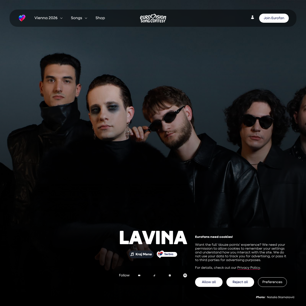 Serbia Eurovision 2026 Lavina Kraj mene official press photo