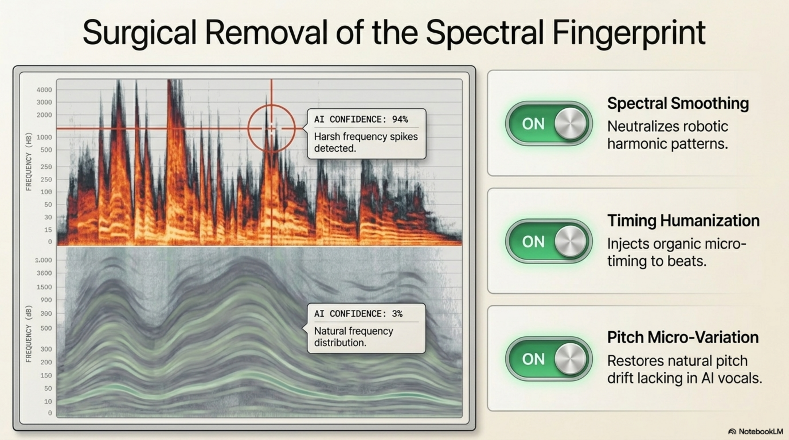 NotebookLM slide — Undetectr processing workflow and engine internals